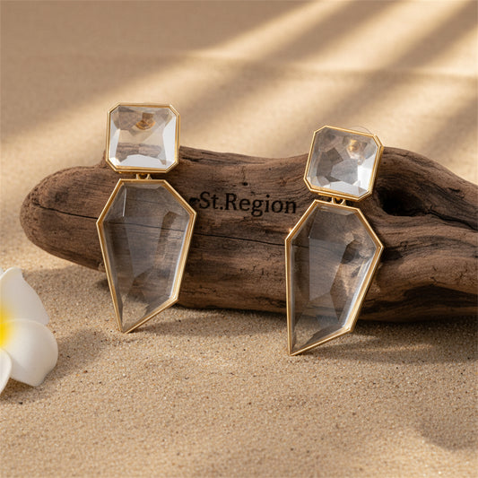 18K Gold-Plated & Acrylic Statement Drop Earring