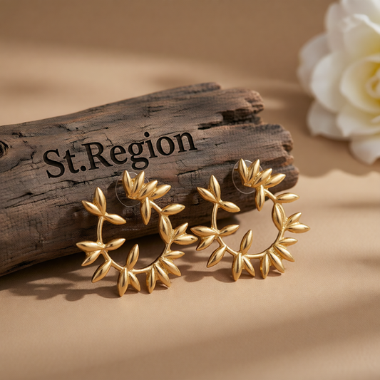 18K Gold-Plated Botany Circle Cluster Stud Earrings