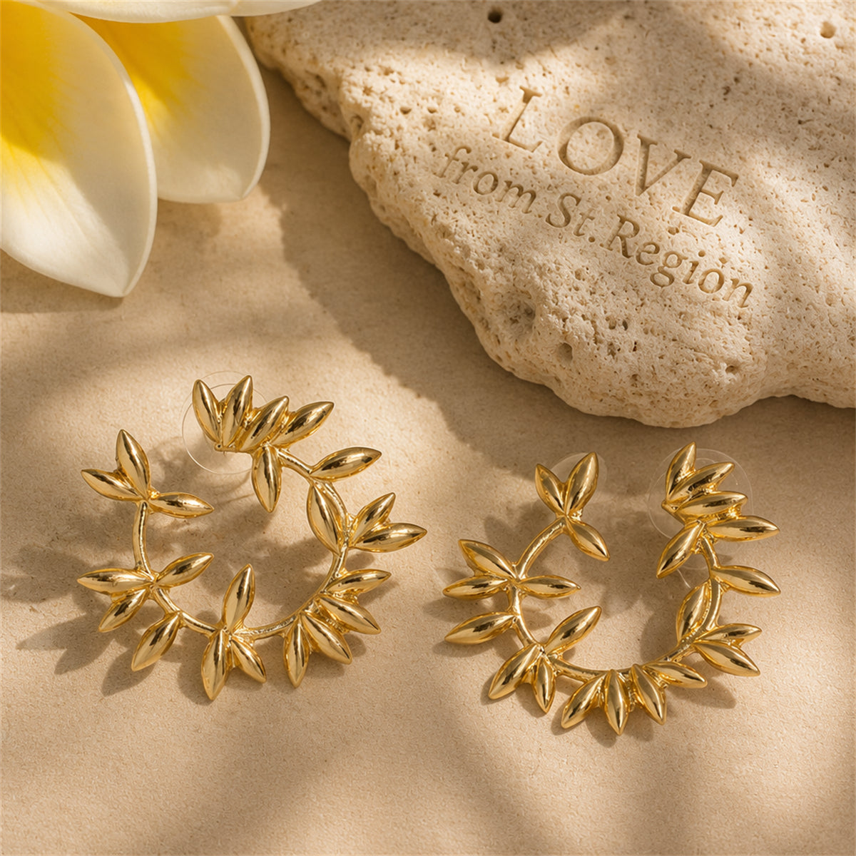 18K Gold-Plated Botany Circle Cluster Stud Earrings