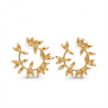 18K Gold-Plated Botany Circle Cluster Stud Earrings