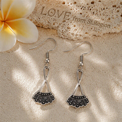 Black and Silver-Plated Dress Drop Earrings, silver drop earrings for women, elegant gift for her, lifestyle look