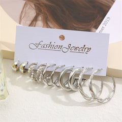 Pearl & Silver-Plated Five-Pair Hoop-Earring Set