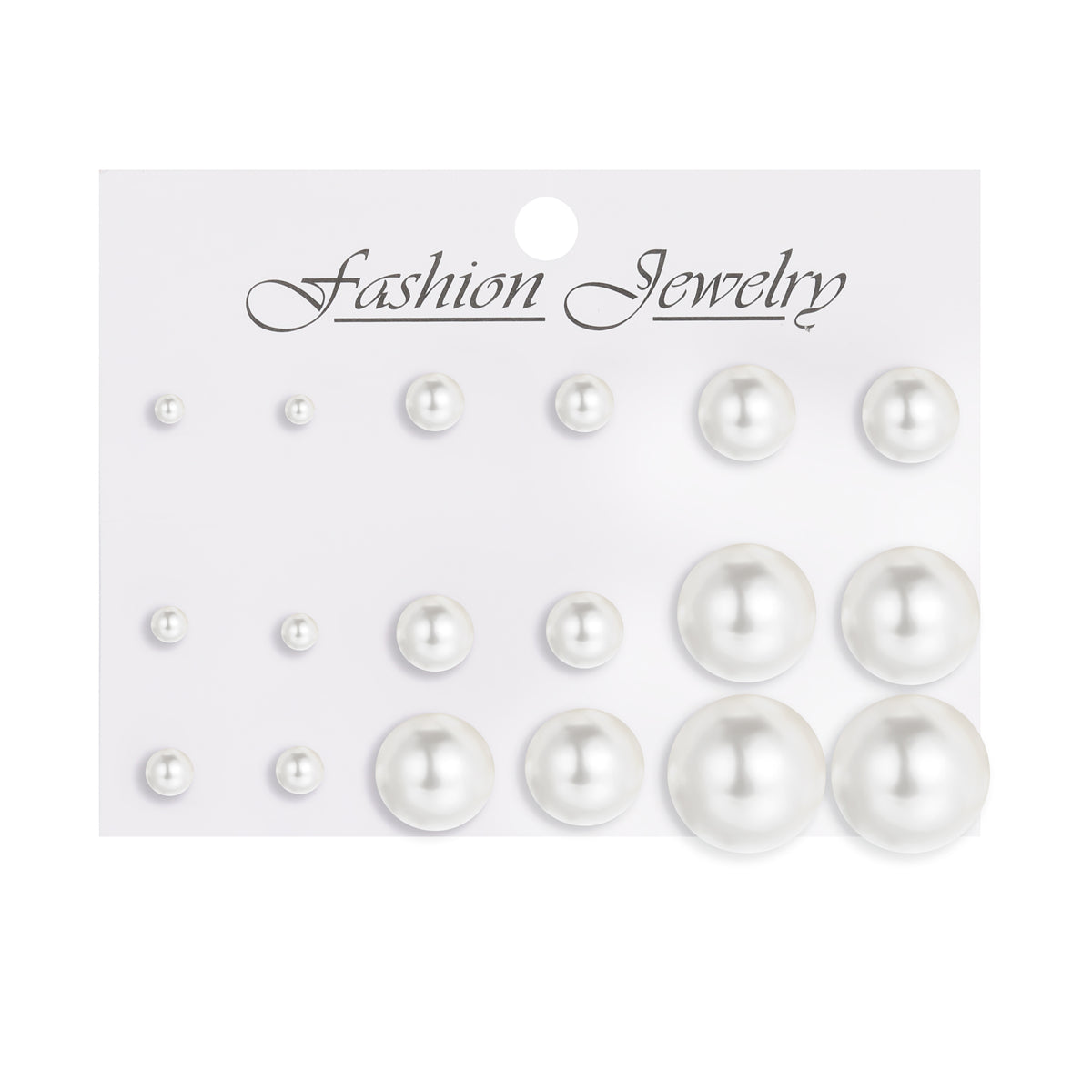 Pearl & Silver-Plated Round Stud Earrings Set