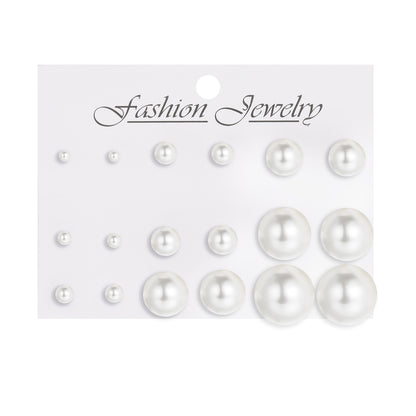 Pearl and Silver-Plated Round Stud Earrings Set, silver stud earrings for women, botanical inspired, styled look
