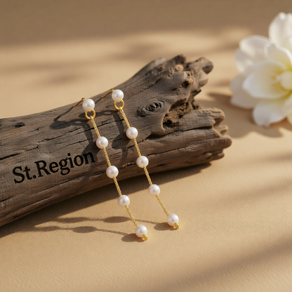 Pearl & 18K Gold-Plated Chain Drop Earrings