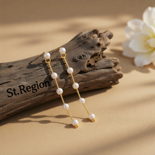 Pearl & 18K Gold-Plated Chain Drop Earrings