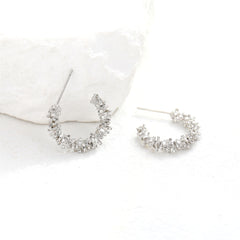 Silver-Plated Spike Huggie Earrings