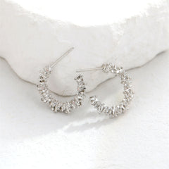 Silver-Plated Spike Huggie Earrings