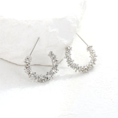 Silver-Plated Spike Huggie Earrings