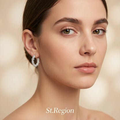 Silver-Plated Spike Huggie Earrings