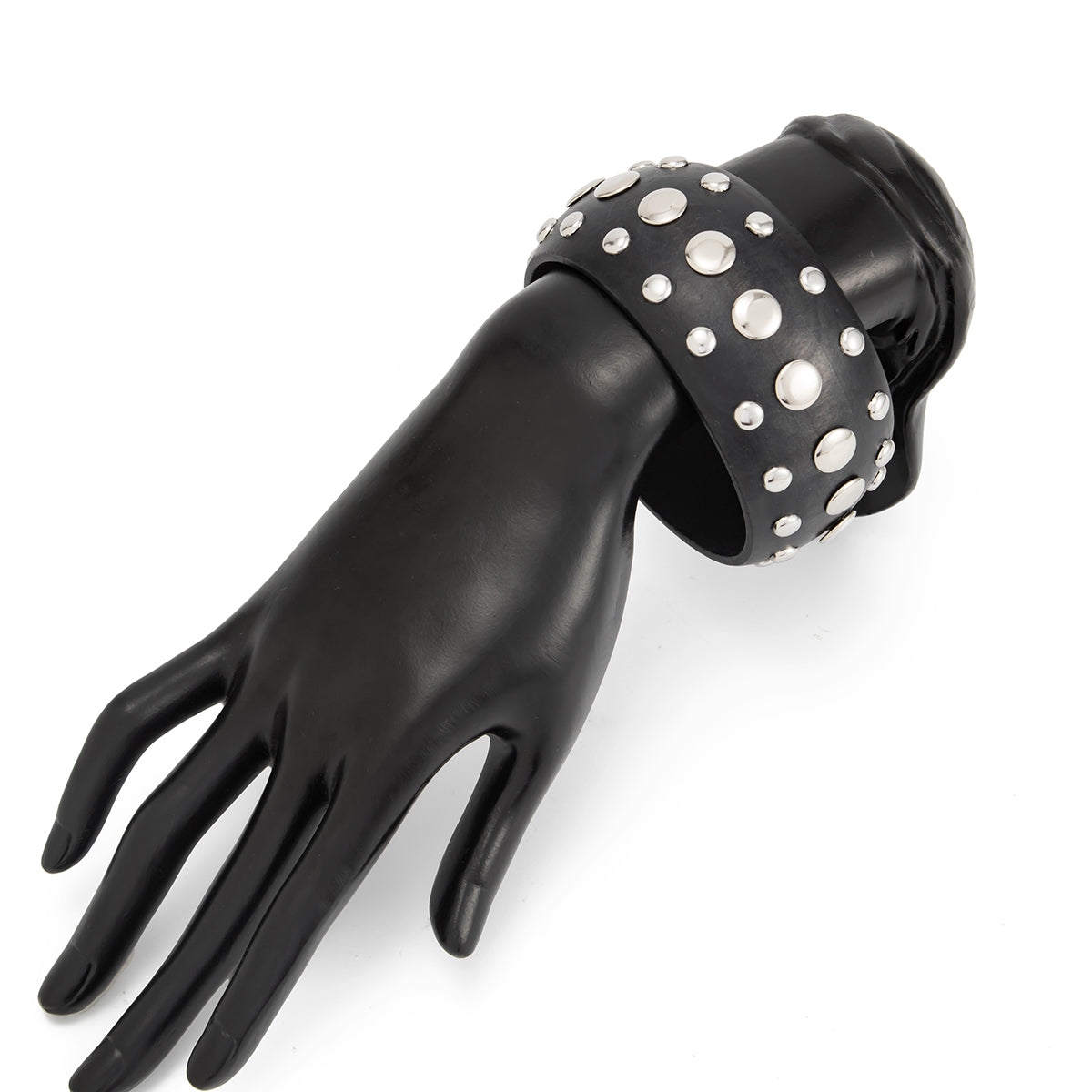 Black Wood and Silvertone Spot Layered Bangle, silver bangle bracelet, elegant gift for her, lifestyle look