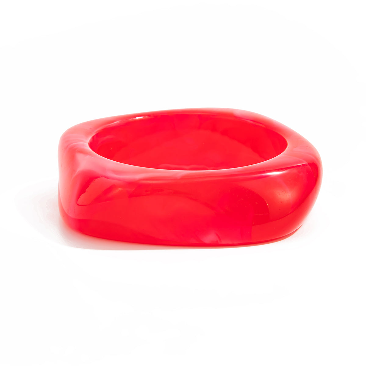 Berry Red Resin Square Bangle, bangle bracelet, elegant gift for her, front view