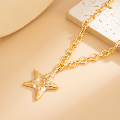 Goldtone Hammered Heart Pendant Necklace, elegant gift for her, detail close-up