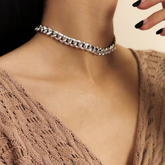 Two Tone Figaro Choker Necklace