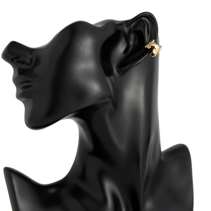 Goldtone Flower Ear Cuffs, vintage-inspired design, lifestyle look