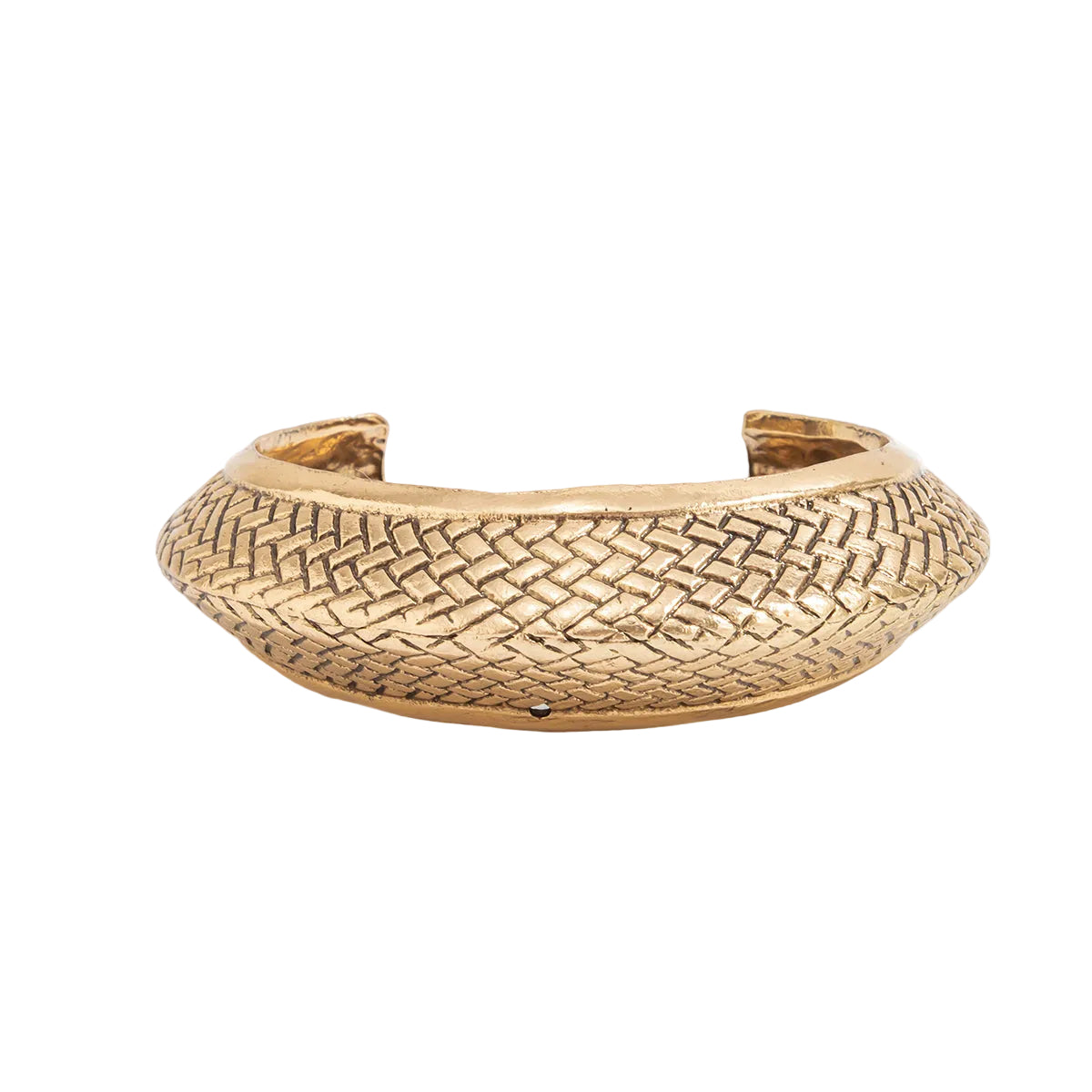 Goldtone Textured Snake Cuff, gold bracelet for women, dainty minimalist design, front view