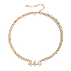 18K Gold-Plated '444' Curb Chain Pendant Necklace