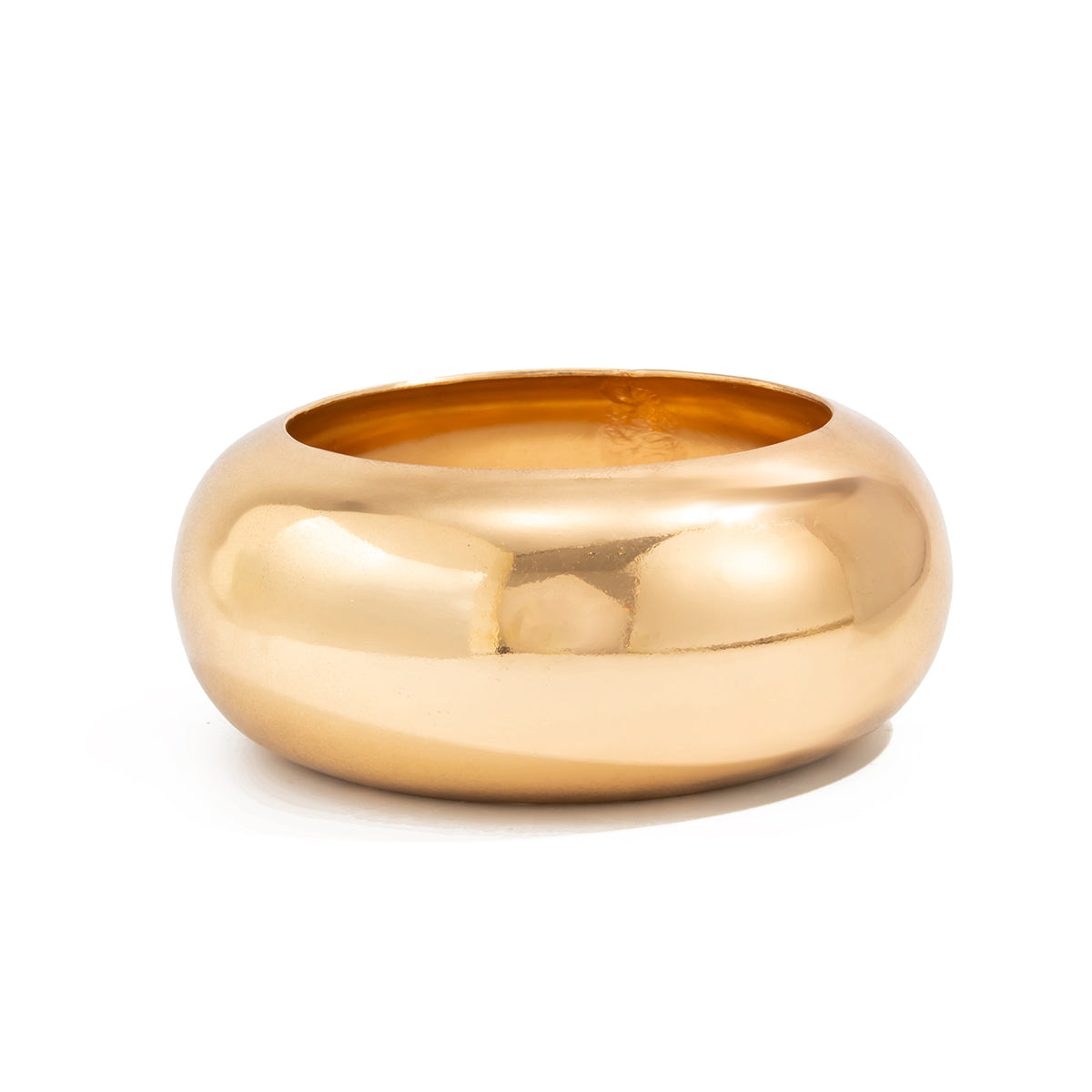 Goldtone Thick Bangle Bracelet, gold bangle bracelet, vintage-inspired design, front view