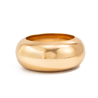 Goldtone Thick Bangle Bracelet, gold bangle bracelet, vintage-inspired design, front view