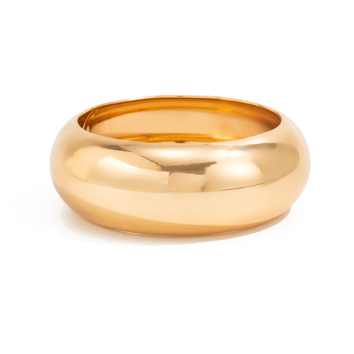 Goldtone Bangle Bracelet, gold bangle bracelet, botanical inspired, front view