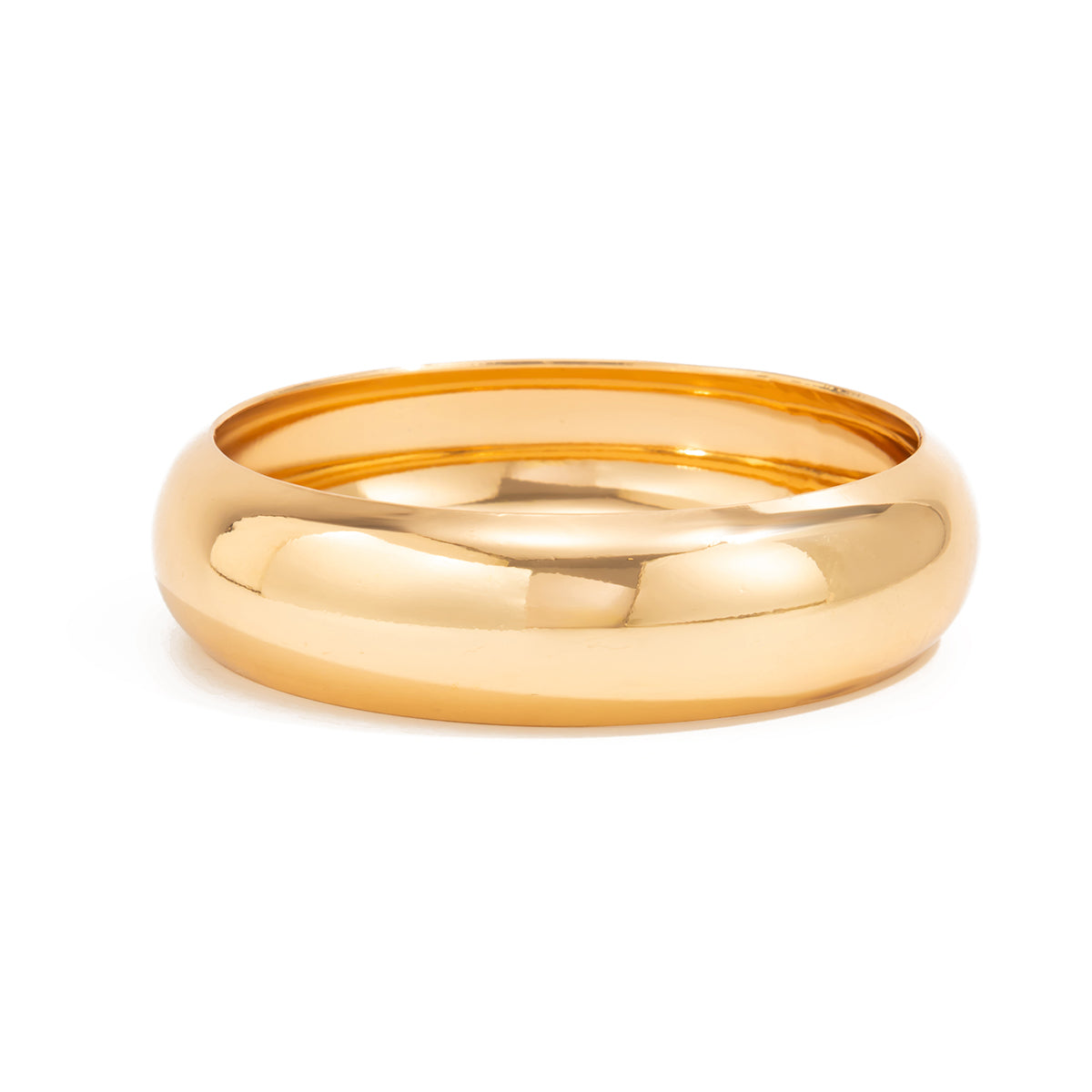 Goldtone Thin Bangle Bracelet, gold bangle bracelet, dainty minimalist design, front view