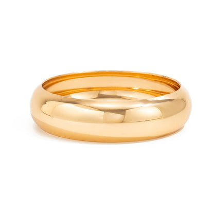 Goldtone Thin Bangle Bracelet, gold bangle bracelet, dainty minimalist design, front view