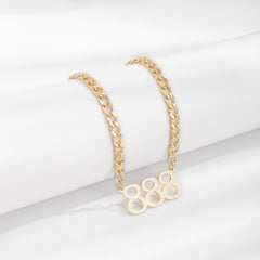 18K Gold-Plated '888' Curb Chain Pendant Necklace