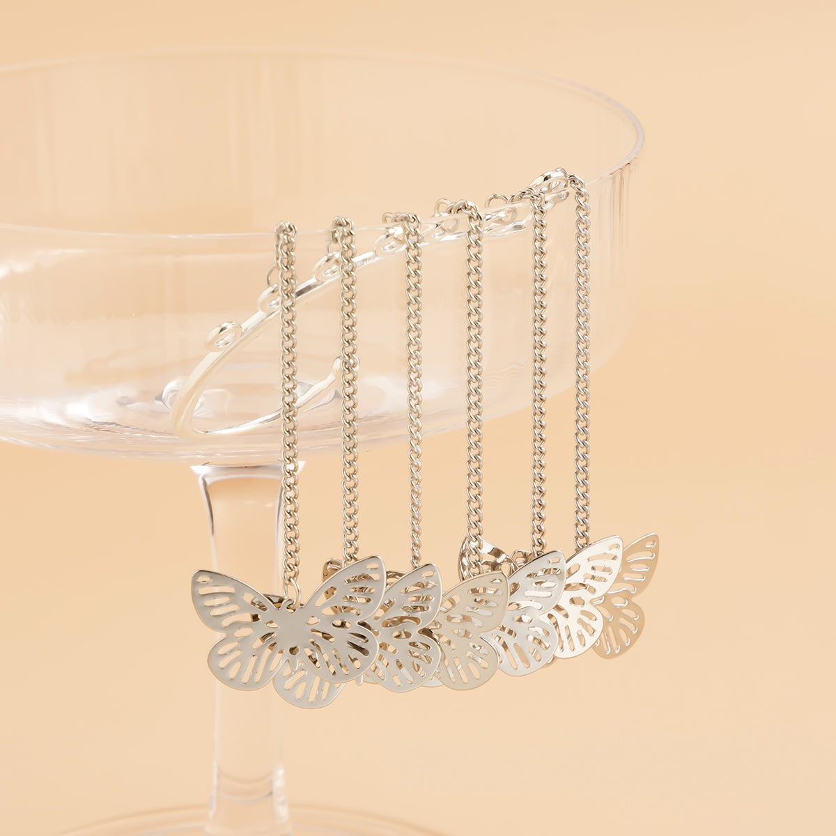 Silver-Plated Butterfly Tassel Ear Cuff, silver drop earrings for women, botanical inspired, lifestyle look