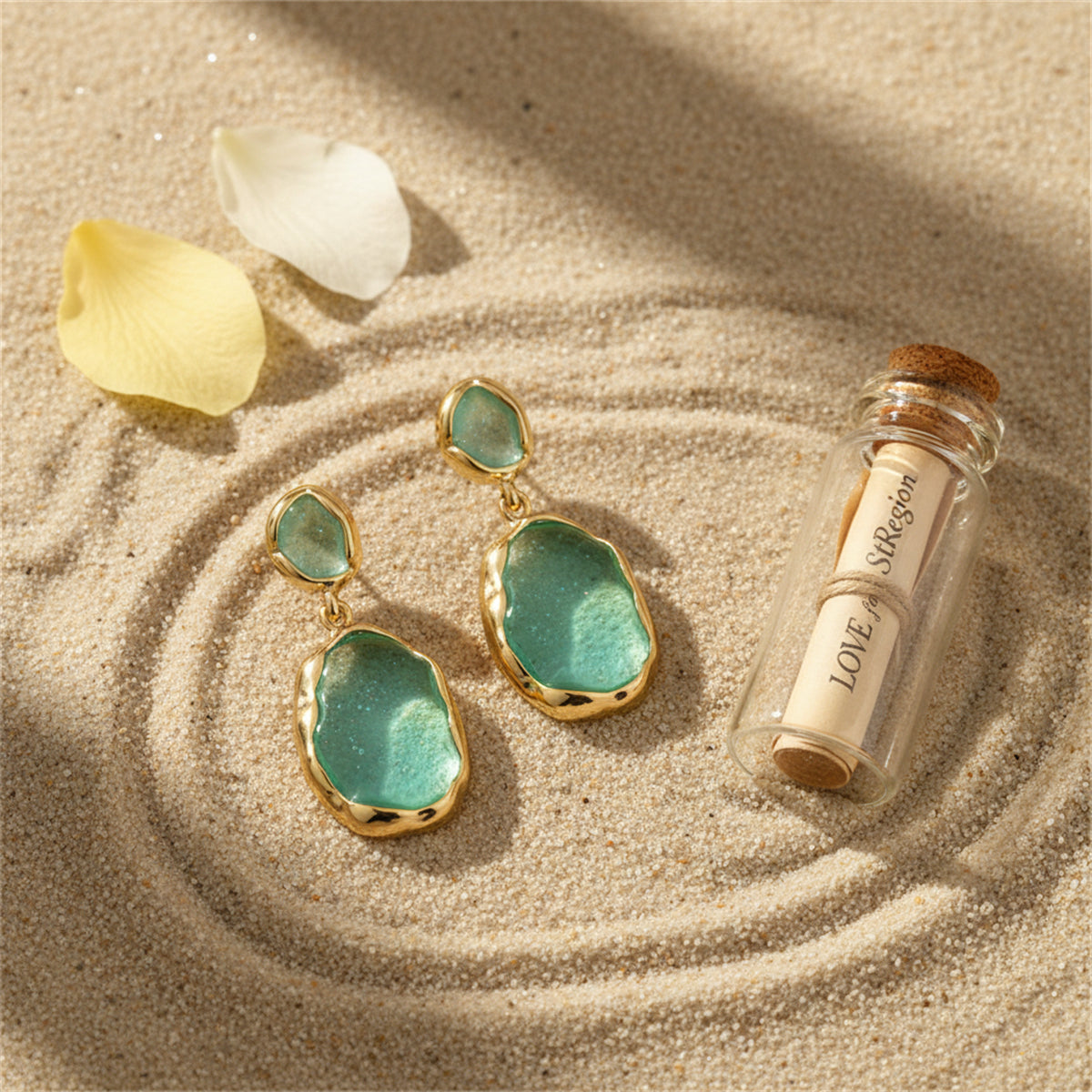 18K Gold-Plated & Green Oil Drip Drop Earring - Street Region