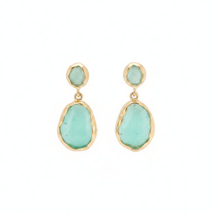 18K Gold-Plated & Green Oil Drip Drop Earring - Street Region