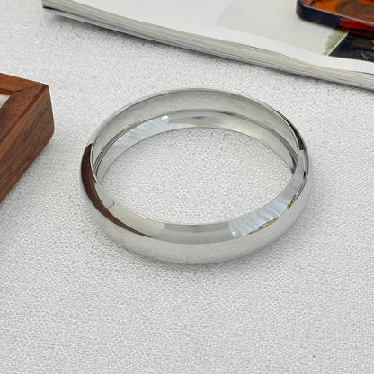 Silvertone Thin Bangle Bracelet, silver bangle bracelet, vintage-inspired design, lifestyle look