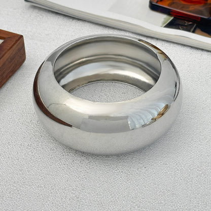Silvertone Thick Bangle Bracelet, silver bangle bracelet, botanical inspired, detail close-up