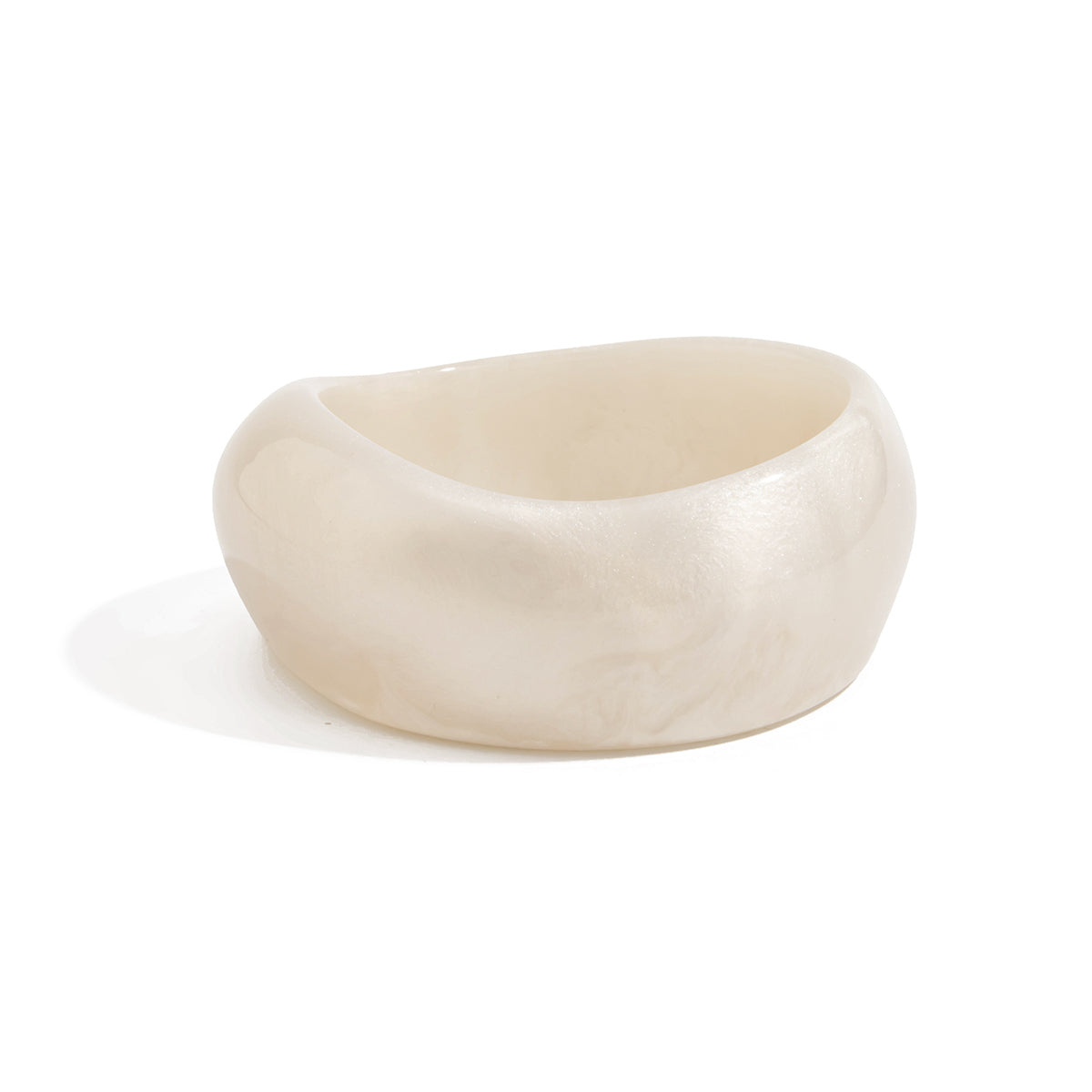 Cream Resin Uneven Bangle, bangle bracelet, dainty minimalist design, front view