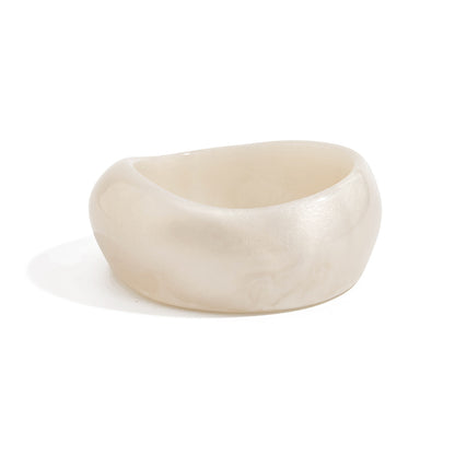 Cream Resin Uneven Bangle, bangle bracelet, dainty minimalist design, front view
