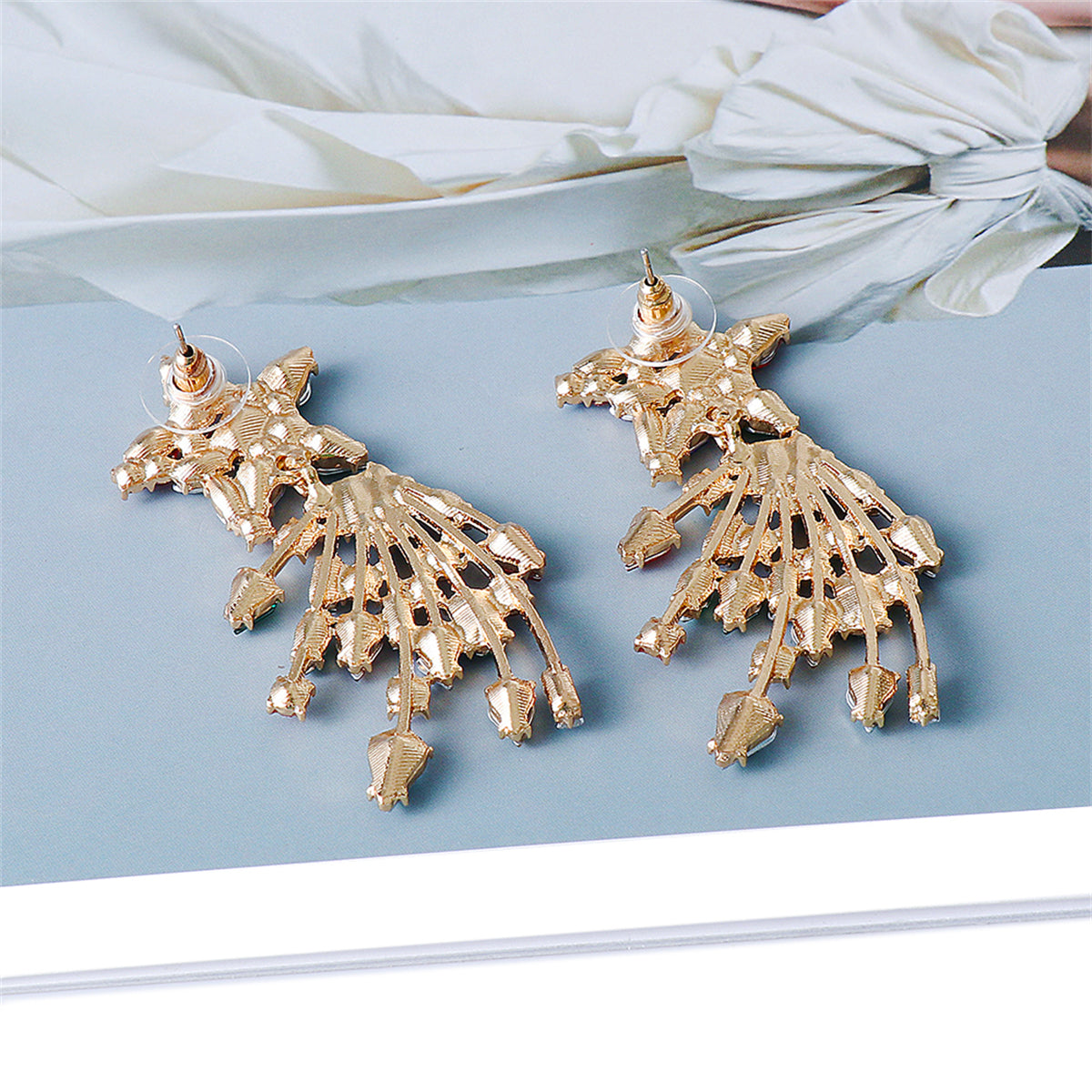 Crystal & Cubic Zirconia 18K Gold-Plated Star Drop Earrings