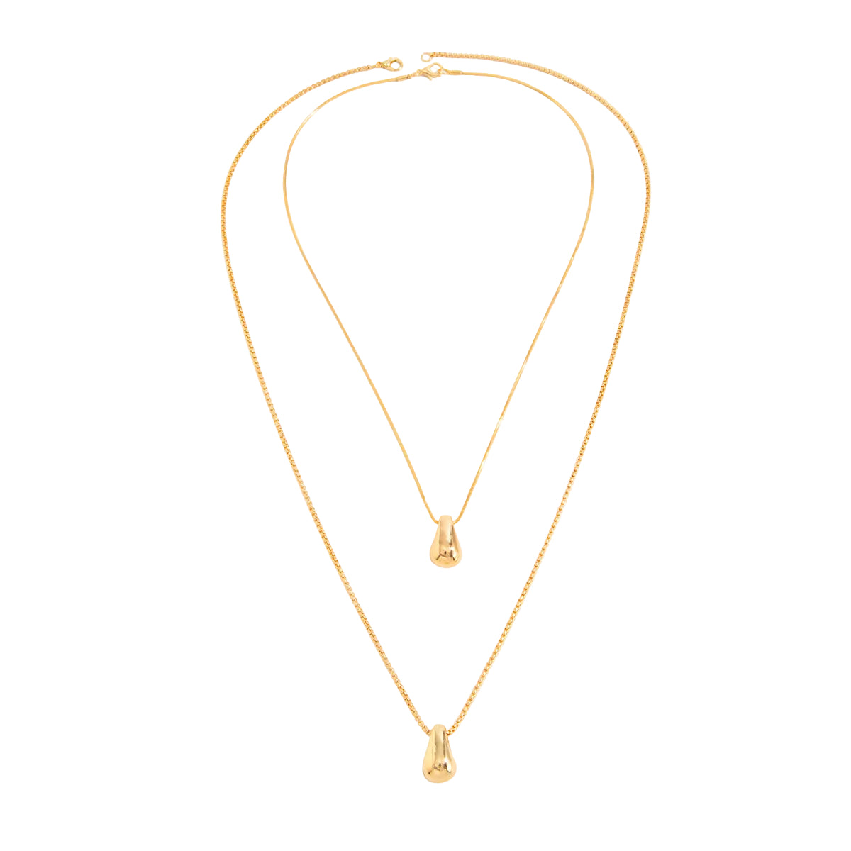 Goldtone Drop Pendant Necklace Set