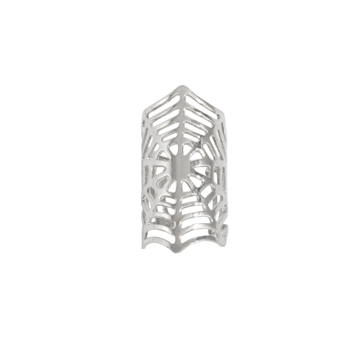 Silvertone Spider Web Ear Cuff