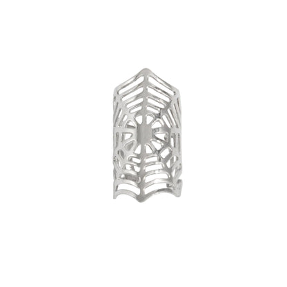 Silvertone Spider Web Ear Cuff
