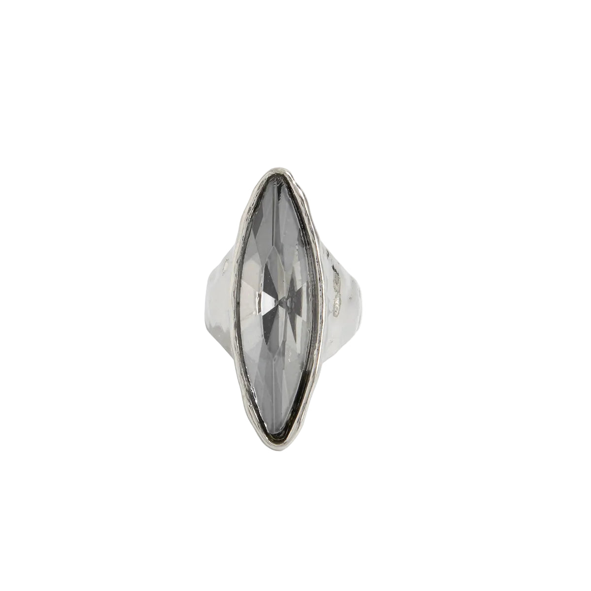 Gray Crystal & Silvertone Marquise Open Ring – Street Region