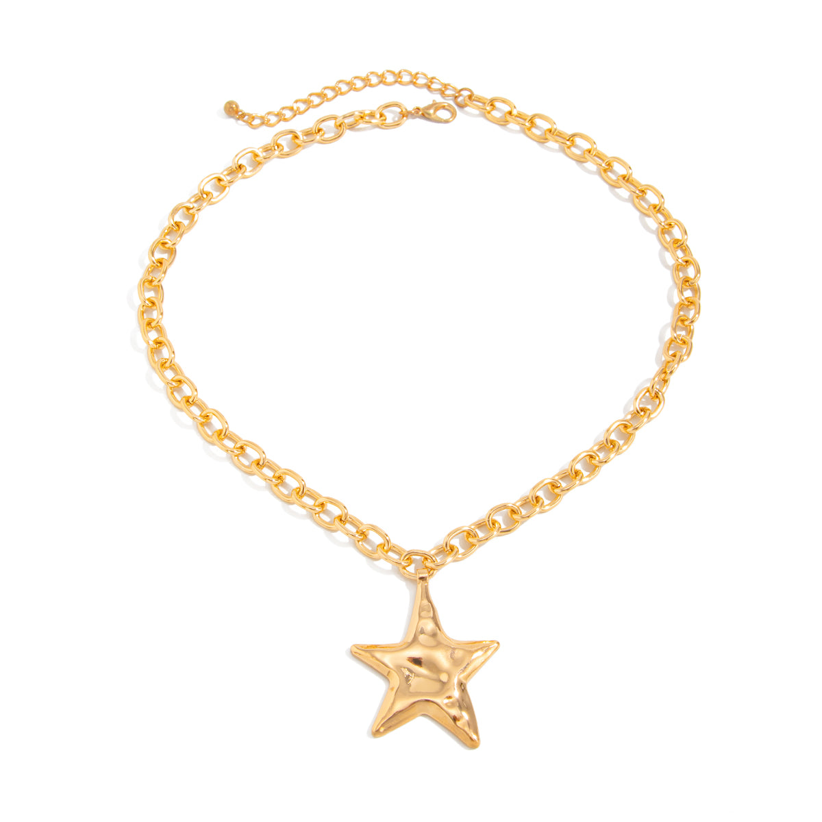 Goldtone Hammered Heart Pendant Necklace, elegant gift for her, front view
