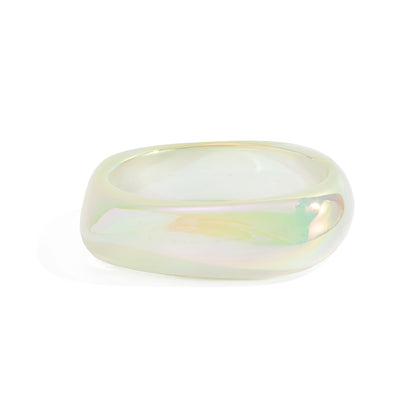 Iridescent Resin Uneven Bangle, bangle bracelet, elegant gift for her, front view