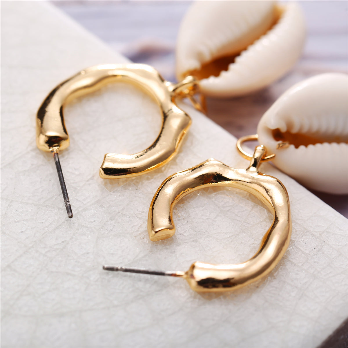 Shell & 18K Gold-Plated Drop Earrings