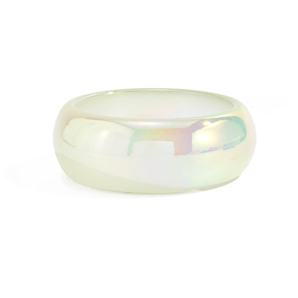 Iridescent Resin Bangle, bangle bracelet, dainty minimalist design, front view