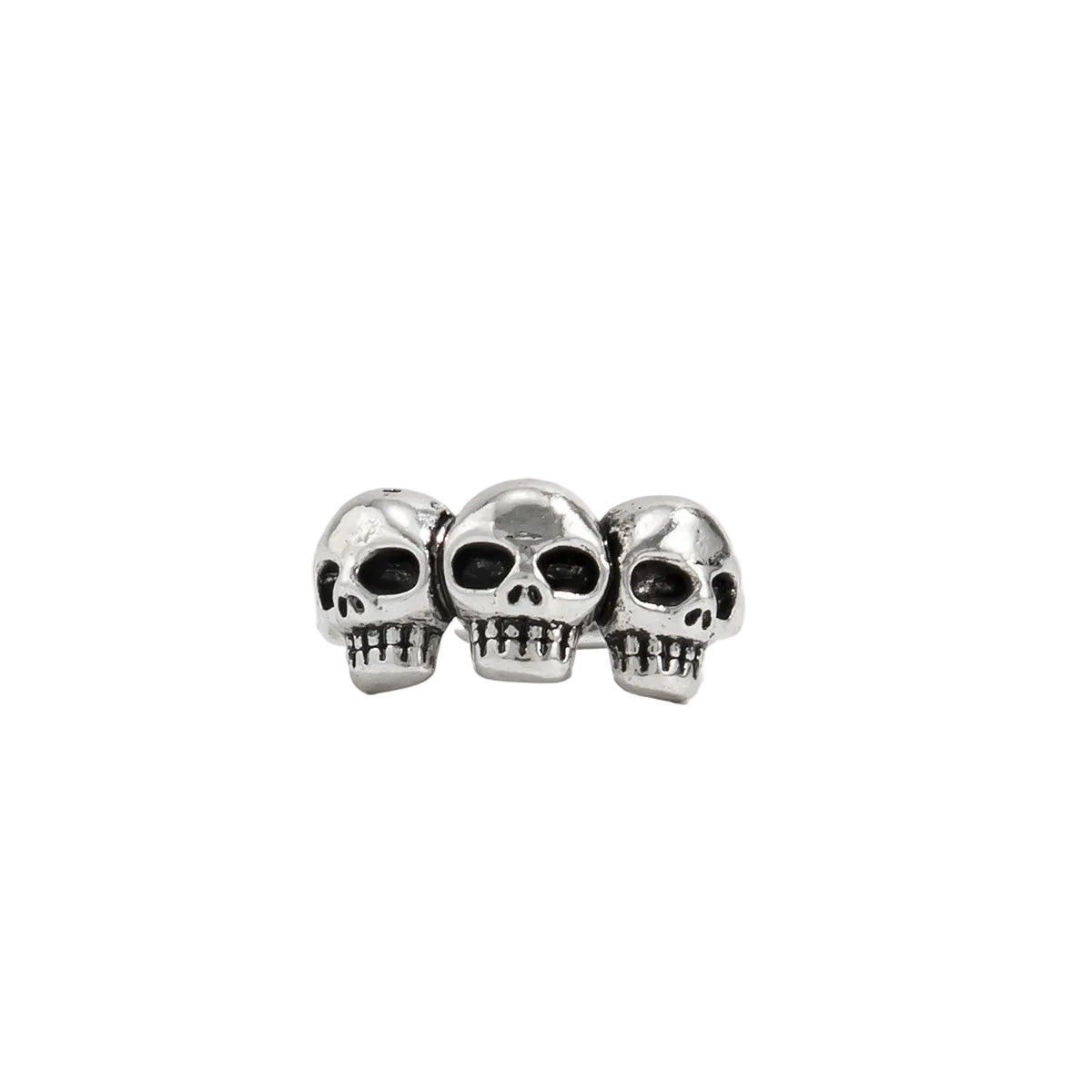 Silvertone Three-Skulls Ear Cuff