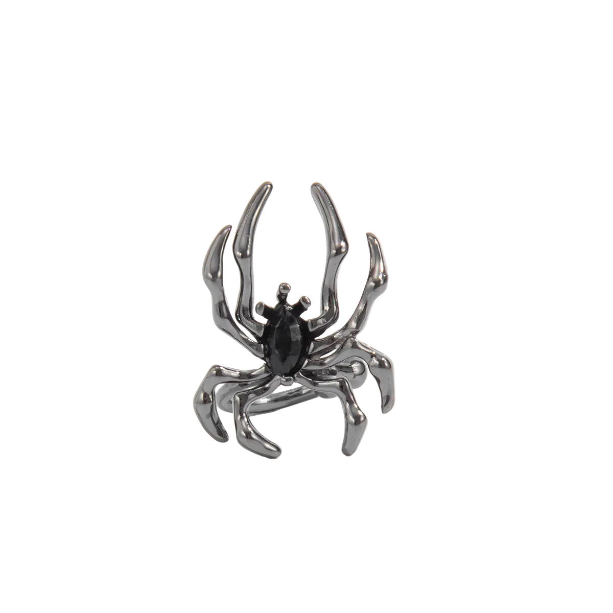 Black Crystal & Blacktone Spider Ear Cuff