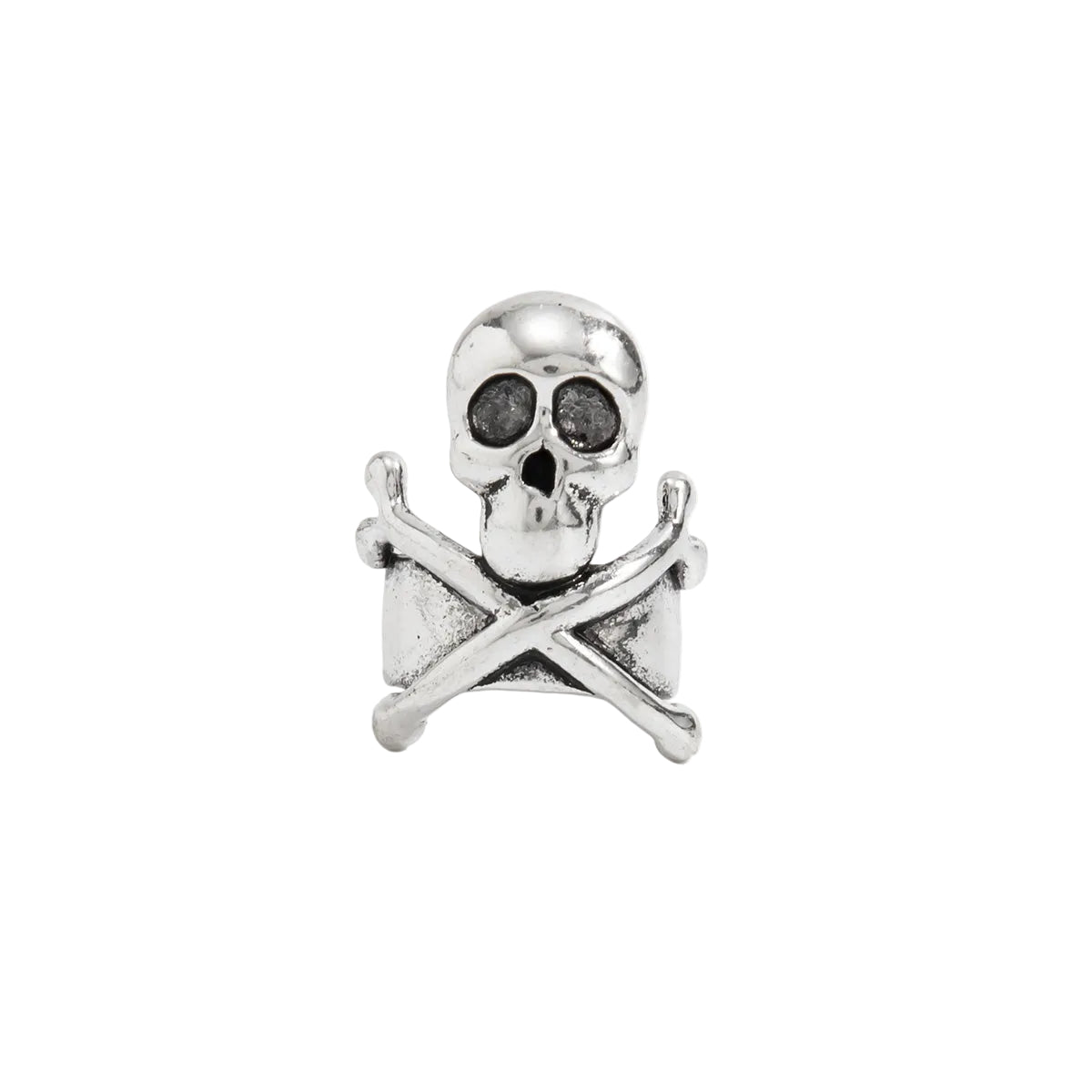 Silvertone Skull X Ear Cuff