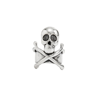 Silvertone Skull X Ear Cuff