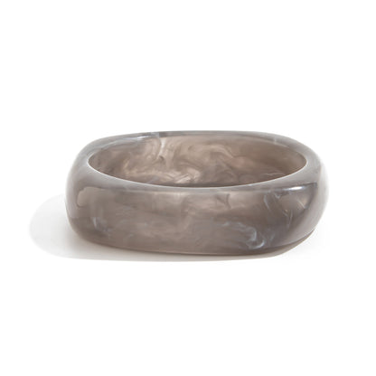 Gray Resin Square Bangle, bangle bracelet, botanical inspired, front view