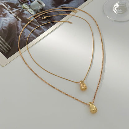 Goldtone Drop Pendant Necklace Set
