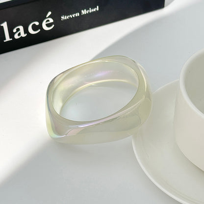 Iridescent Resin Uneven Bangle, bangle bracelet, elegant gift for her, side view